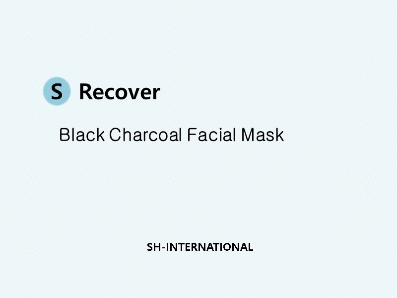S  Recover   Black Charcoal Facial Mask     